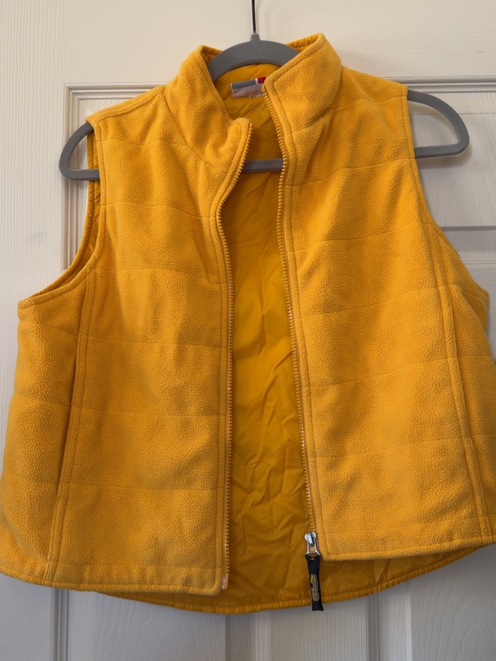 Women’s Yellow Fleece Vest - Lightweight Zip Front Layer